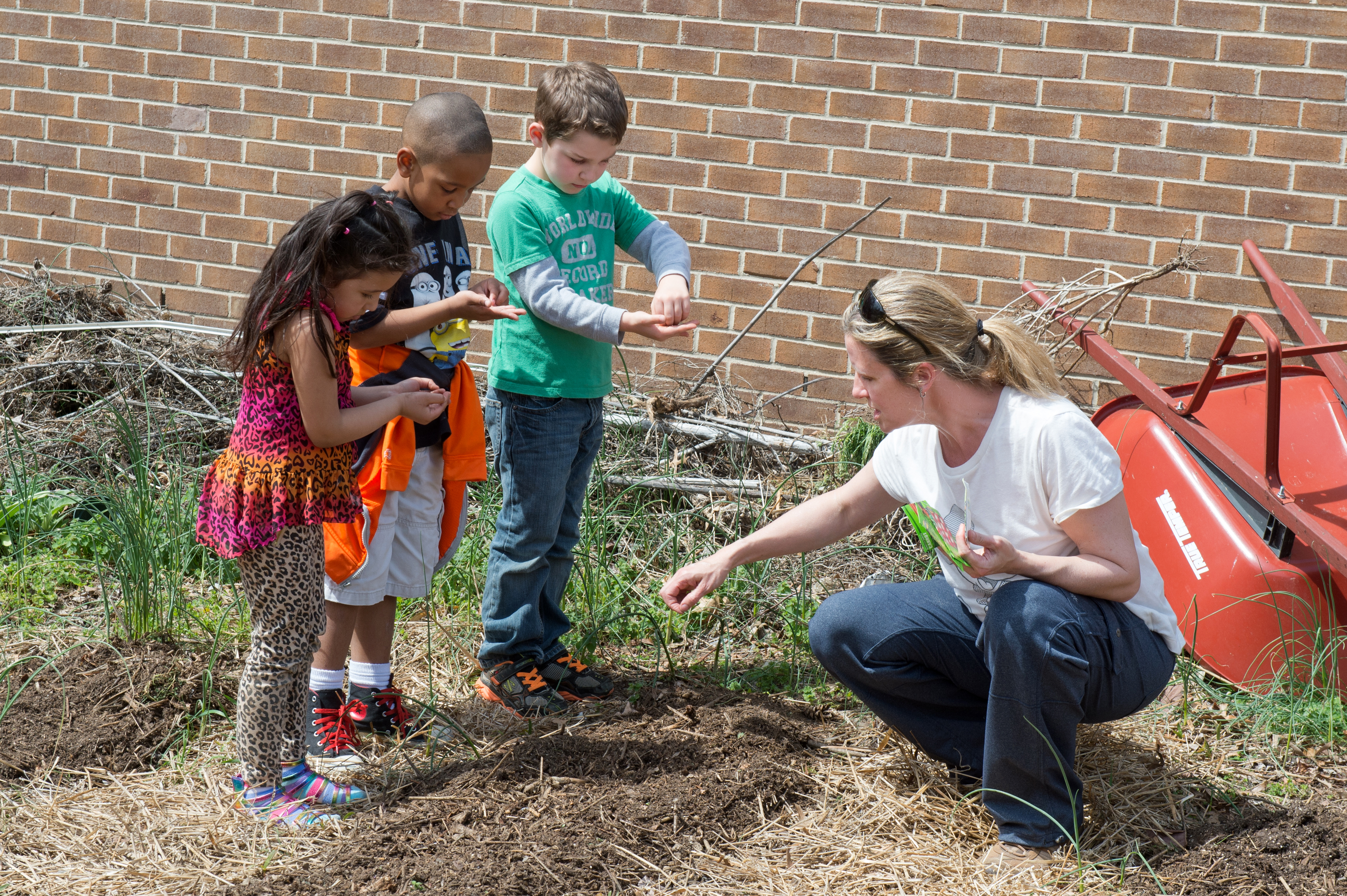 students learning outside